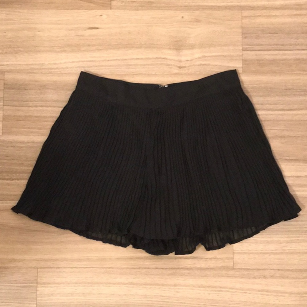 Black pleated shorts - gently used